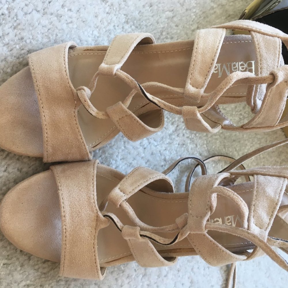 tan heeled sandals